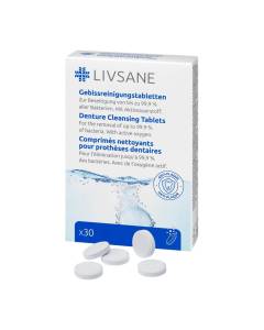 Livsane comprimés nettoyants pour prothèses dentaires
