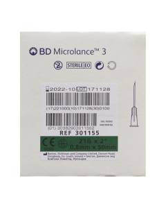 Bd microlance 3 aiguilles 0.80x50mm vert 100 pce
