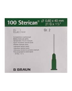 Sterican aigui 21g 0.80x40mm vert luer 100 pce