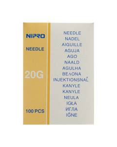 Nipro aiguilles 0.9x70mm 20gx2 3/4" jaune 100 pce