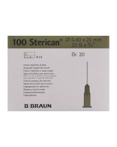Sterican aigui 27g 0.40x20mm gris luer 100 pce