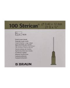 Sterican aigui 27g 0.40x12mm gris luer 100 pce