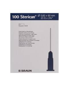 Sterican aigui 23g 0.60x60mm bleu luer 100 pce