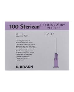 Sterican aigui 24g 0.55x25mm lilas luer 100 pce