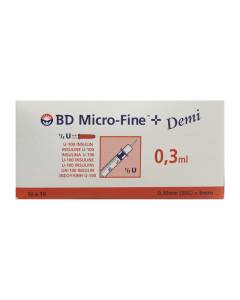 BD MICRO-FINE+ U100 Ins Spr 8mm Demi
