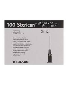 Sterican aigui 22g 0.70x30mm noir luer 100 pce