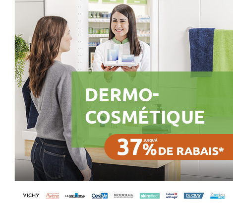 Jusqu'à 37%* de rabais sur la Dermocosmétique